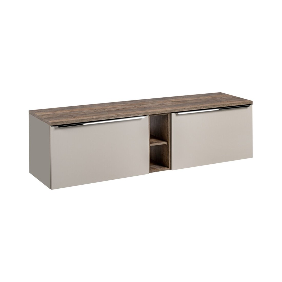 Ensemble meubles sous vasque, meuble de rangement et plan vasque VANTA taupe 180cm