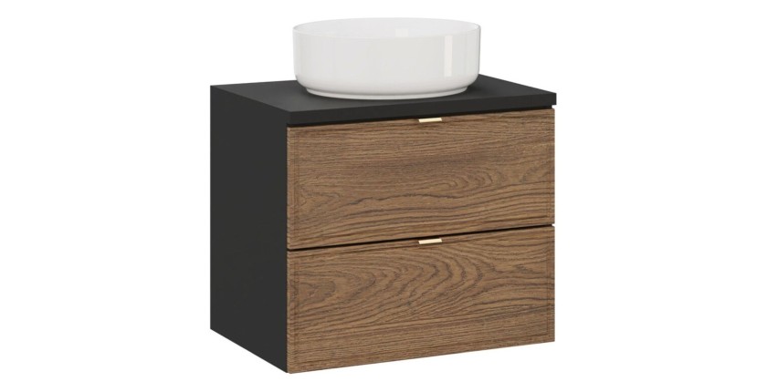 Ensemble meuble sous vasque 60cm, plan vasque et vasque à poser SAVIA