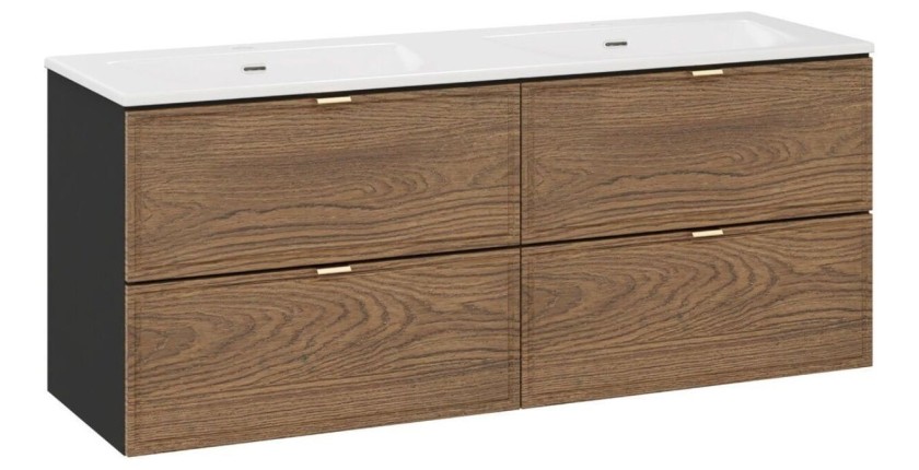 Ensemble meubles sous vasque et double vasque encastrée SAVIA