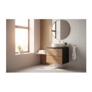 Ensemble de salle de bain SAVIA : meuble sous vasque 60cm + plan vasque