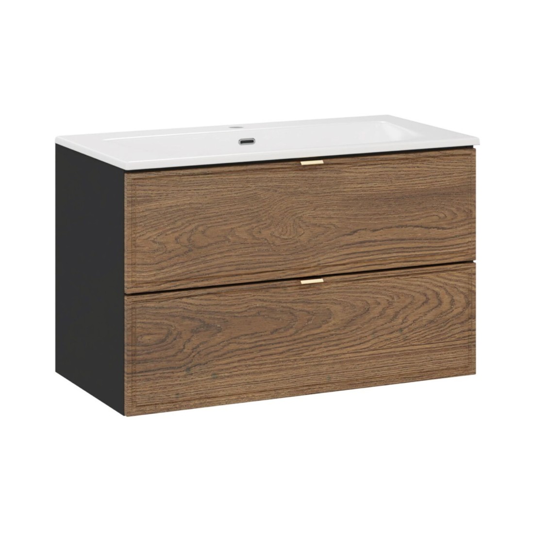 Ensemble meuble sous vasque et vasque encastrée blanche SAVIA 80cm