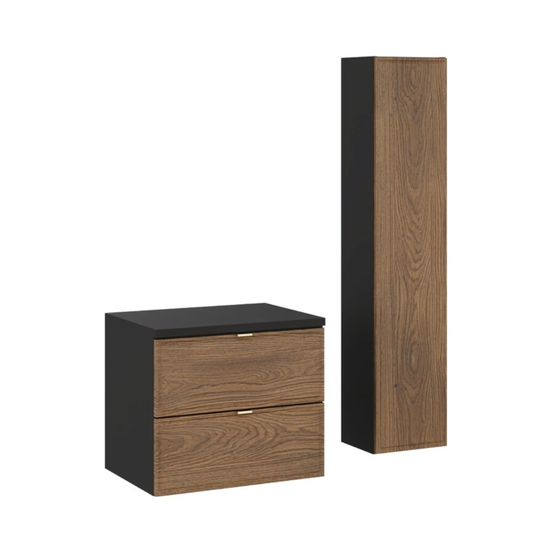 Ensemble meuble sous vasque, plan vasque et colonne de rangement SAVIA