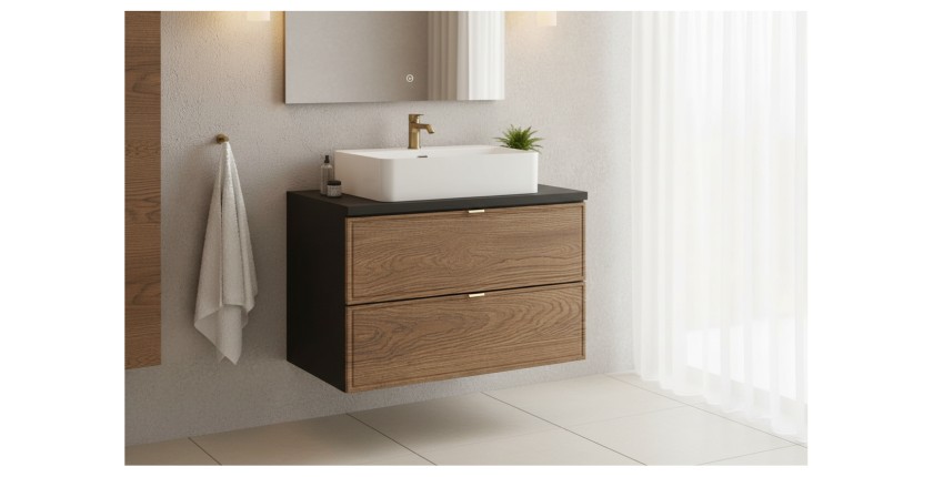 Ensemble de salle de bain SAVIA : meuble sous vasque 80cm + plan vasque