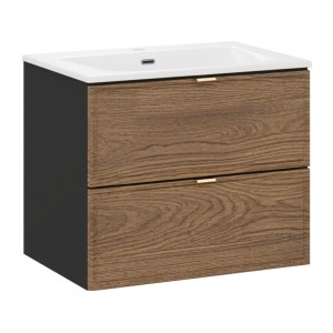 Ensemble meuble sous vasque 60cm et vasque à encastrer blanche SAVIA