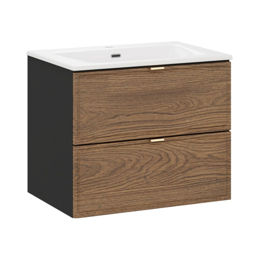 Ensemble meuble sous vasque 60cm et vasque à encastrer blanche SAVIA