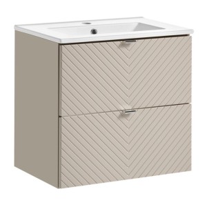 Ensemble meuble sous vasque 60cm et vasque encastrée blanche AOKI