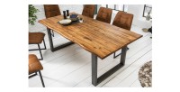 Table de salle à manger 160cm NALKO – Bois massif et métal – Style industriel