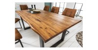 Table de salle à manger 160cm NALKO – Bois massif et métal – Style industriel