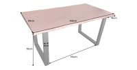 Table de salle à manger 160cm NALKO – Bois massif et métal – Style industriel