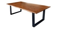 Table de salle à manger 160cm NALKO – Bois massif et métal – Style industriel
