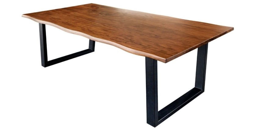 Table de salle à manger 160cm NALKO – Bois massif et métal – Style industriel