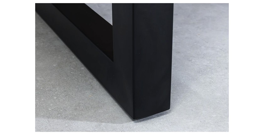 Table de salle à manger LOVARK – Bois recyclé de pin et métal – 120-160 cm – Extensible – Style industriel