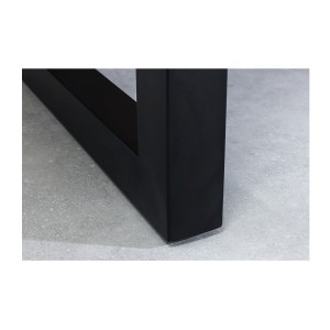 Table de salle à manger LOVARK – Bois recyclé de pin et métal – 120-160 cm – Extensible – Style industriel