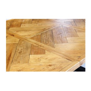 Table de salle à manger LOVARK – Bois recyclé et métal – 140-180 cm – Extensible – Style industriel