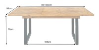 Table de salle à manger LOVARK – Bois recyclé et métal – 140-180 cm – Extensible – Style industriel