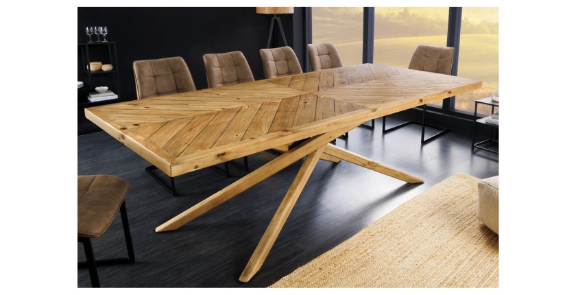 Table de salle à manger LOVARK – Bois massif recyclé – 200 cm – Style rustique