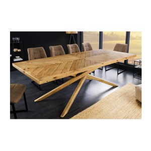Table de salle à manger LOVARK – Bois massif recyclé – 200 cm – Style rustique
