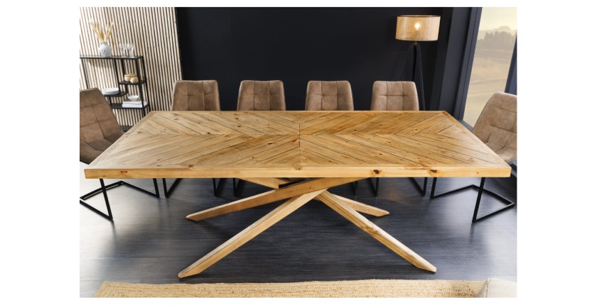 Table de salle à manger LOVARK – Bois massif recyclé – 200 cm – Style rustique