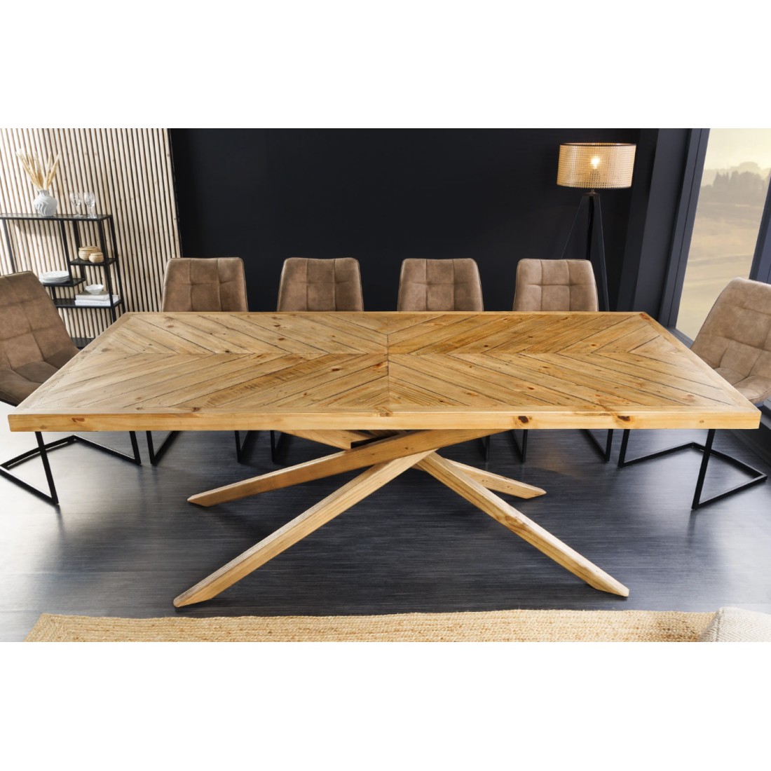 Table Rustique Table de salle à manger LOVARK 200 cm – Bois massif recyclé – Style ...