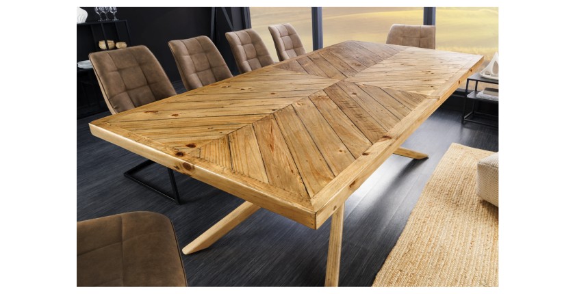 Table de salle à manger LOVARK – Bois massif recyclé – 200 cm – Style rustique
