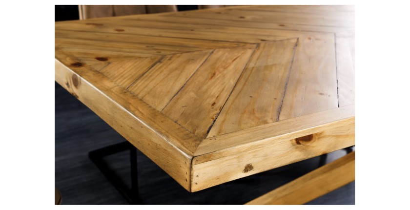 Table de salle à manger LOVARK – Bois massif recyclé – 200 cm – Style rustique