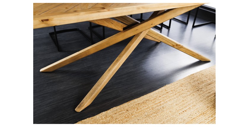 Table de salle à manger LOVARK – Bois massif recyclé – 200 cm – Style rustique