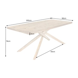Table de salle à manger LOVARK – Bois massif recyclé – 200 cm – Style rustique