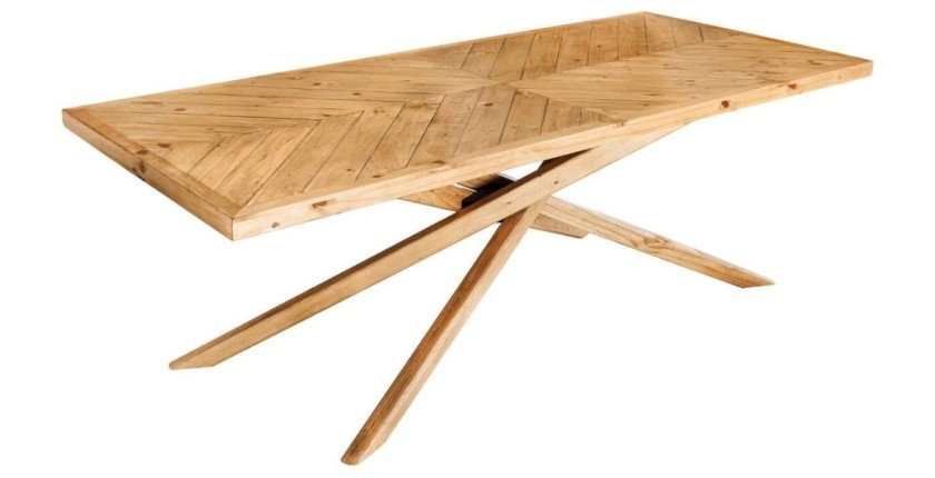 Table de salle à manger LOVARK – Bois massif recyclé – 200 cm – Style rustique