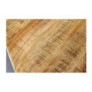 Table de salle à manger LODEN – Bois massif et métal – 140 cm – Ronde – Style industriel