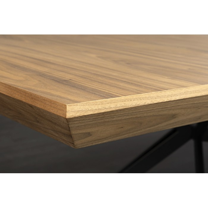 Eettafel RADIAM - Donker notenhout gefineerd MDF en metaal - 200-320 cm - Uitschuifbaar