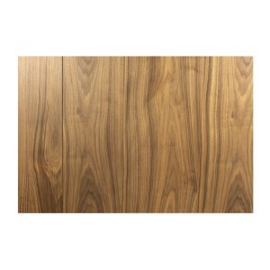 Table de salle à manger RADIAM – MDF plaqué noyer foncé et métal – 200-320 cm – Extensible