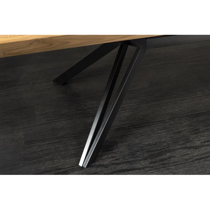 Eettafel RADIAM - Donker notenhout gefineerd MDF en metaal - 200-320 cm - Uitschuifbaar