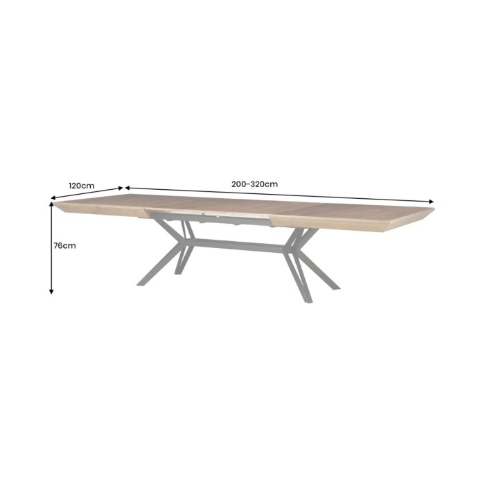 Eettafel RADIAM - Donker notenhout gefineerd MDF en metaal - 200-320 cm - Uitschuifbaar