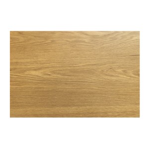 Table de salle à manger RADIAM – MDF plaqué noyer clair et métal – 200-320 cm – Extensible