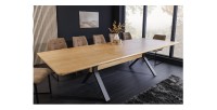 Table de salle à manger RADIAM – MDF plaqué chêne et métal – 180-300 cm – Extensible