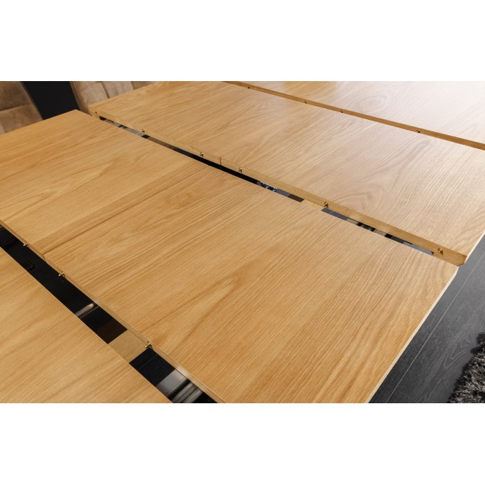 Eettafel RADIAM - Eikenfineer MDF en metaal - 180-300 cm - Uitschuifbaar