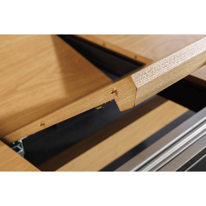 Eettafel RADIAM - Eikenfineer MDF en metaal - 180-300 cm - Uitschuifbaar