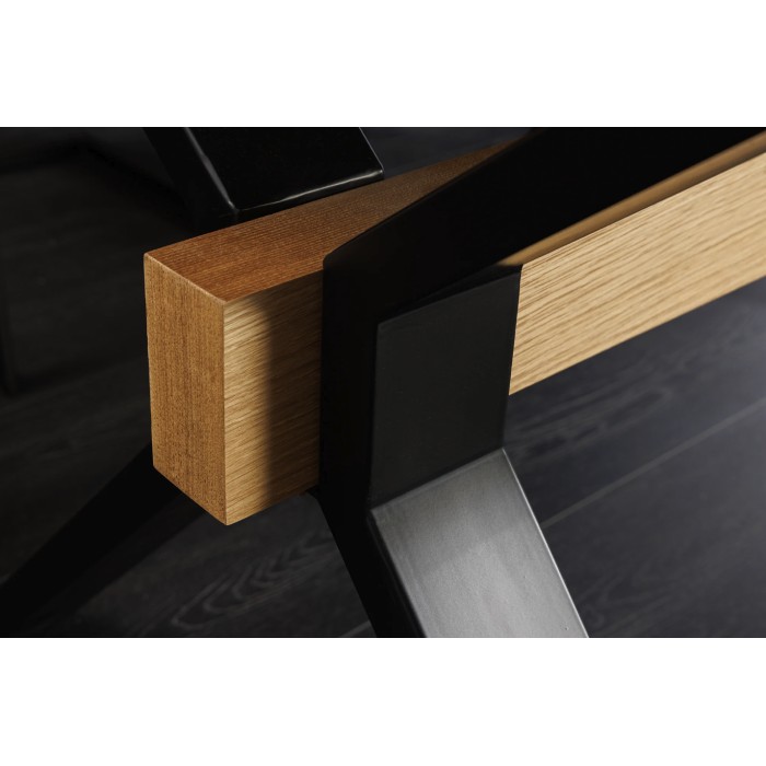 Eettafel RADIAM - Eikenfineer MDF en metaal - 180-300 cm - Uitschuifbaar