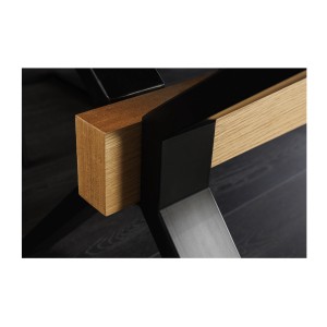 Table de salle à manger RADIAM – MDF plaqué chêne et métal – 180-300 cm – Extensible