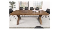 Table de salle à manger DIVANI – Bois massif et métal – 210 cm – Style rustique