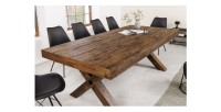 Table de salle à manger DIVANI – Bois massif et métal – 210 cm – Style rustique