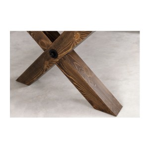 Table de salle à manger DIVANI – Bois massif et métal – 210 cm – Style rustique