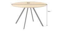 Table de salle à manger SOREN – Bois aspect chêne et métal – 120 cm – Ronde – Style industriel