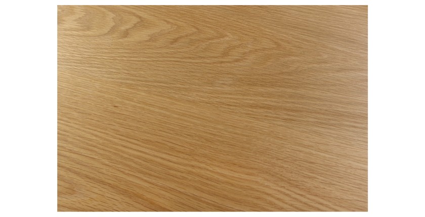 Table de salle à manger SOREN – Bois aspect chêne et métal – 120 cm – Ronde – Style industriel