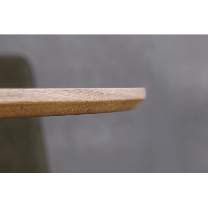 Esstisch SOREN – Eichenholzoptik und Metall – 120 cm – Rund – Industriestil