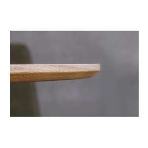 Table de salle à manger SOREN – Bois aspect chêne et métal – 120 cm – Ronde – Style industriel