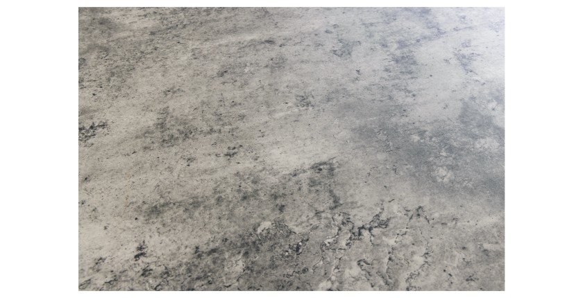 Table de salle à manger SOREN – Aspect pierre et métal – 120 cm – Ronde – Style moderne