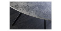 Table de salle à manger SOREN – Aspect pierre et métal – 120 cm – Ronde – Style moderne