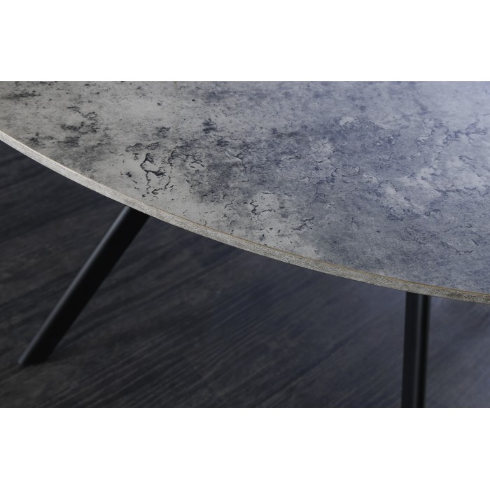 Tavolo da pranzo SOREN – Aspetto pietra e metallo – 120 cm – Rotondo – Stile moderno