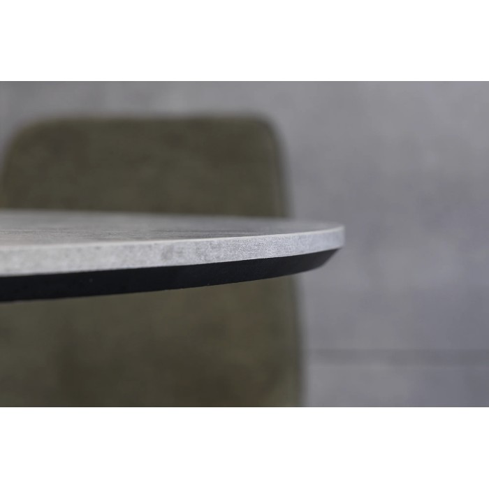 Tavolo da pranzo SOREN – Aspetto pietra e metallo – 120 cm – Rotondo – Stile moderno